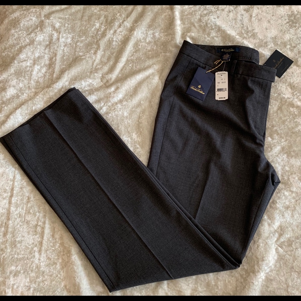 NWT Brooks Brother Lucia Fit Grey Dress Slacks